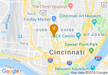 map of Cincinnati Music Hall
